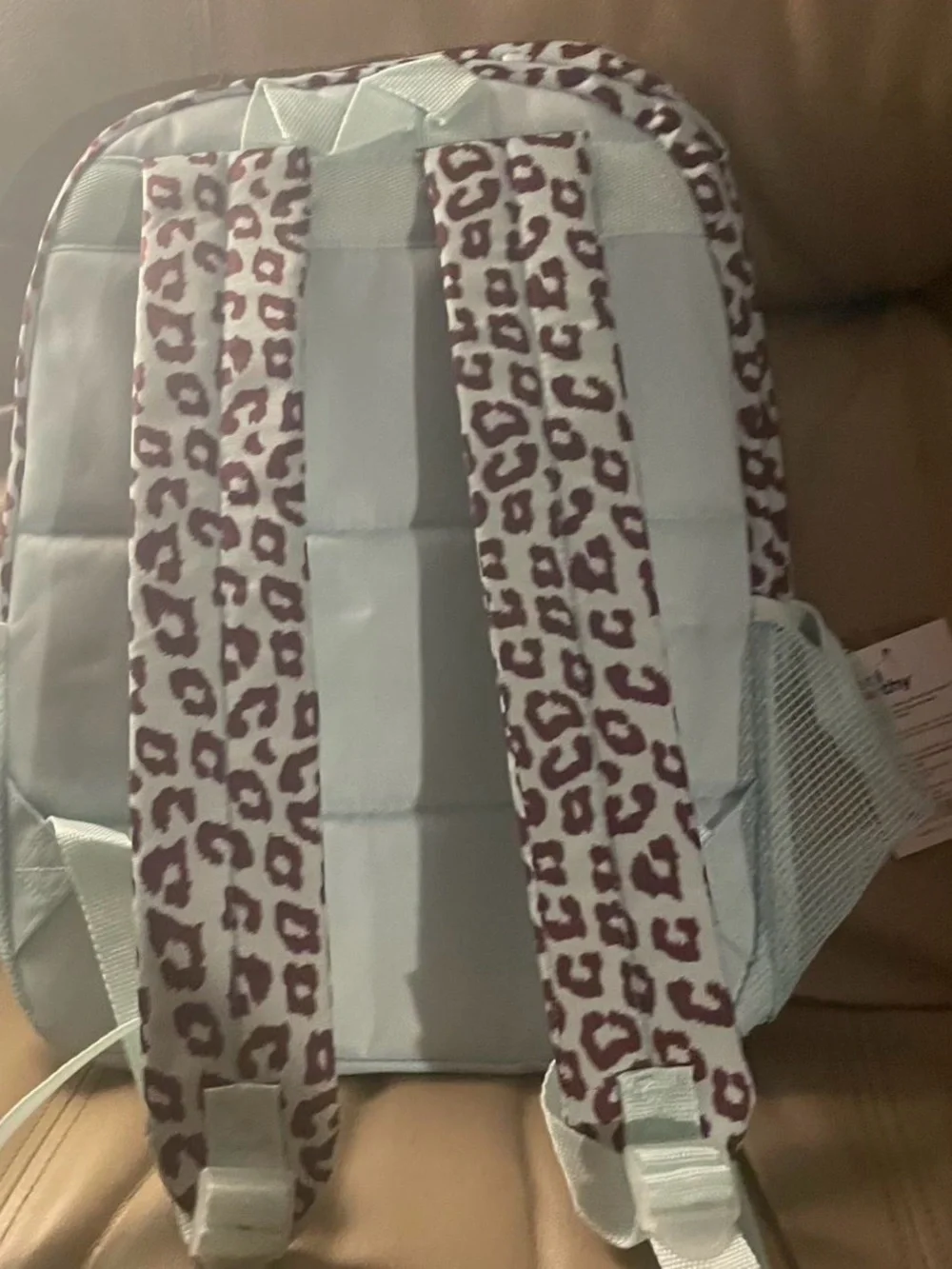 Kids Leopard Print Backpack - Light Blue/green & Purple NWT